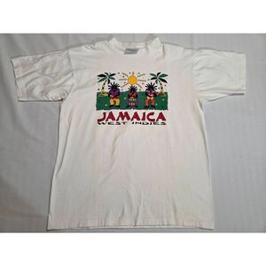 ROYAL TEES JAMAICA WEST INDIES VINTAGE T SHIRT WHITE MENS SIZE LARGE REGGAE